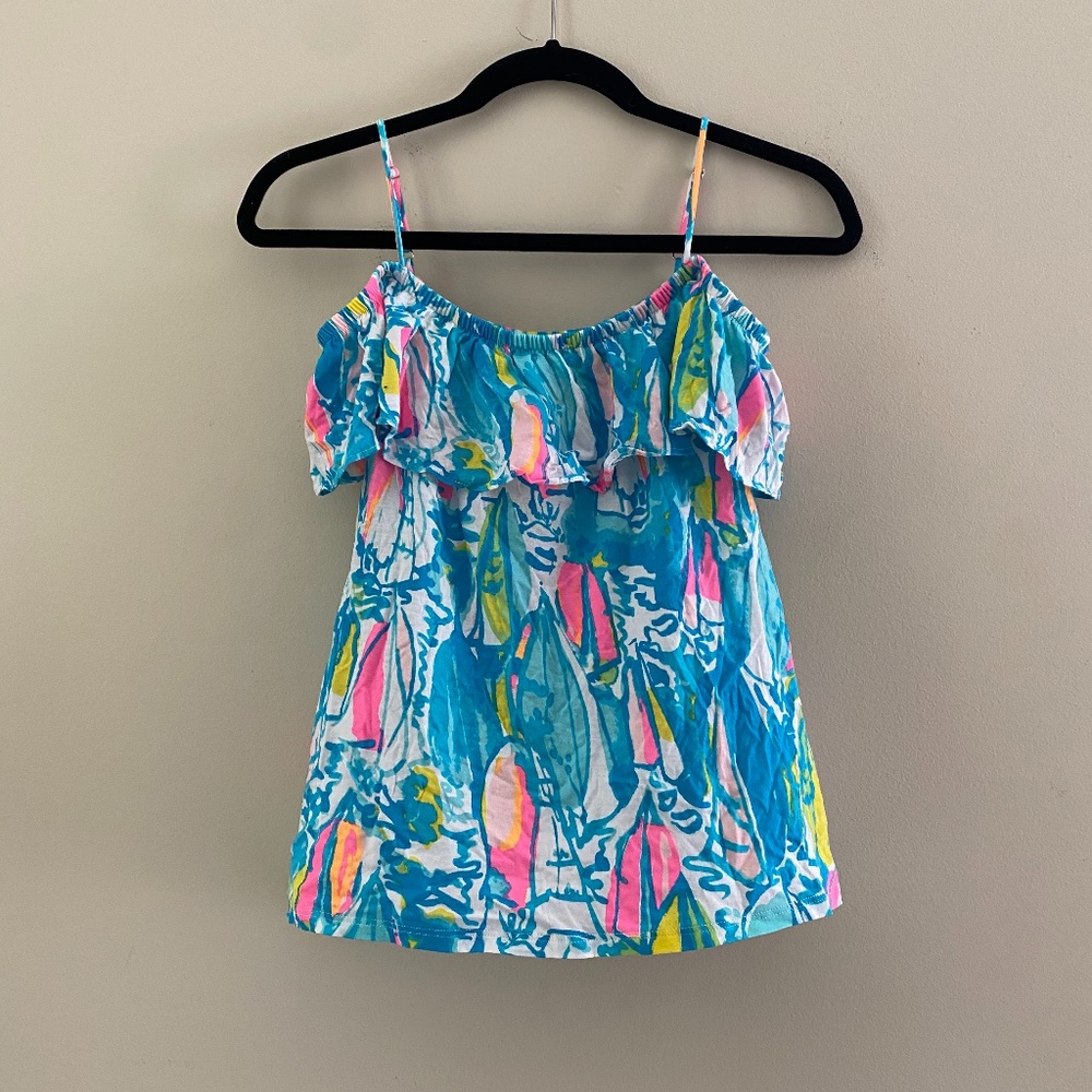 Lilly Pulitzer Off Shoulder Ruffle Top